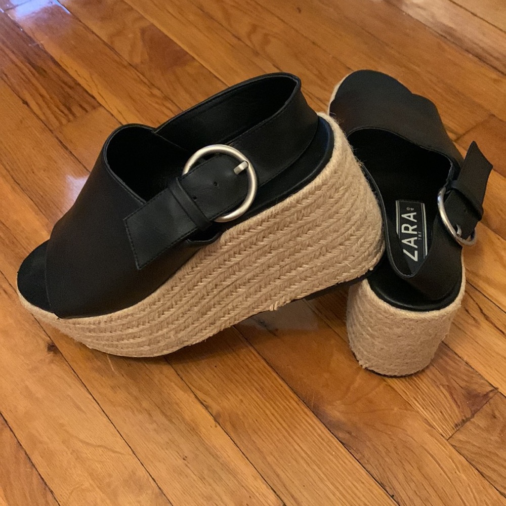 Zara Leather Wedges